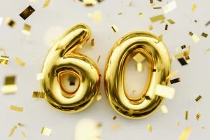 יום הולדת 60 עם קונפטי זהב